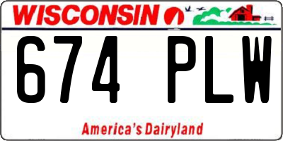 WI license plate 674PLW