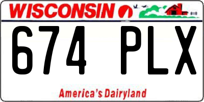 WI license plate 674PLX