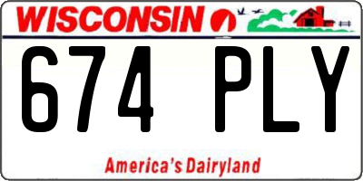 WI license plate 674PLY