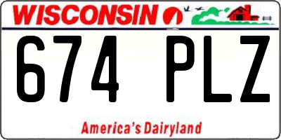 WI license plate 674PLZ