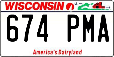 WI license plate 674PMA