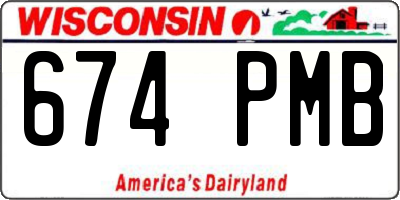 WI license plate 674PMB