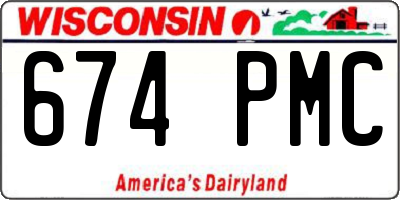 WI license plate 674PMC