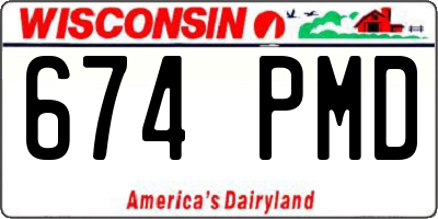 WI license plate 674PMD