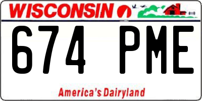 WI license plate 674PME