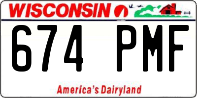 WI license plate 674PMF