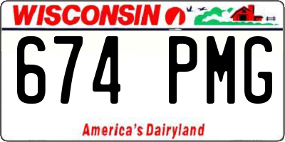 WI license plate 674PMG