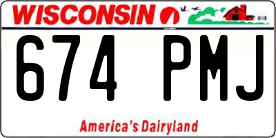 WI license plate 674PMJ
