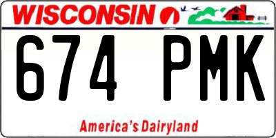 WI license plate 674PMK