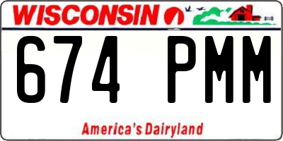 WI license plate 674PMM
