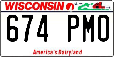 WI license plate 674PMO