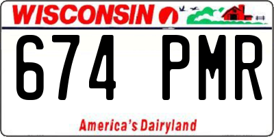 WI license plate 674PMR
