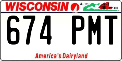 WI license plate 674PMT