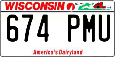 WI license plate 674PMU
