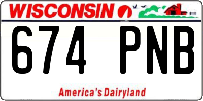 WI license plate 674PNB