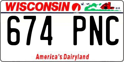 WI license plate 674PNC