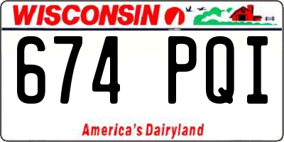 WI license plate 674PQI