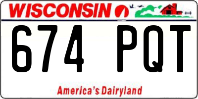 WI license plate 674PQT