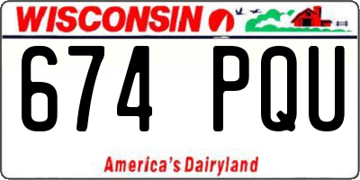 WI license plate 674PQU
