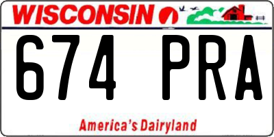 WI license plate 674PRA