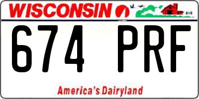 WI license plate 674PRF