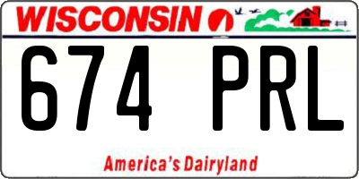 WI license plate 674PRL