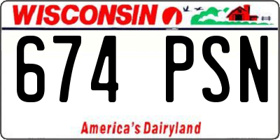 WI license plate 674PSN
