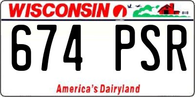 WI license plate 674PSR