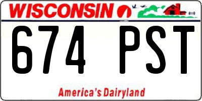 WI license plate 674PST