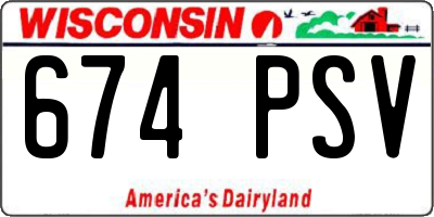 WI license plate 674PSV