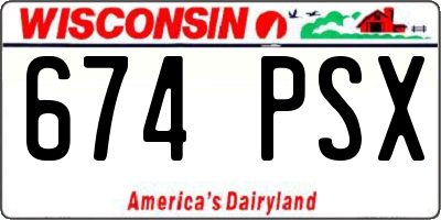 WI license plate 674PSX