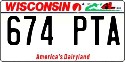 WI license plate 674PTA