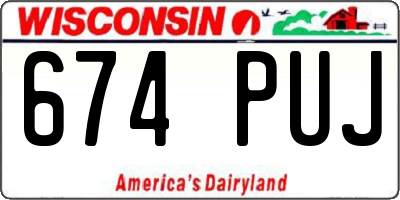 WI license plate 674PUJ