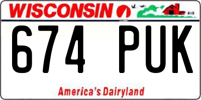 WI license plate 674PUK
