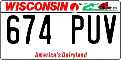 WI license plate 674PUV
