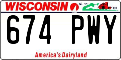 WI license plate 674PWY