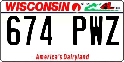 WI license plate 674PWZ
