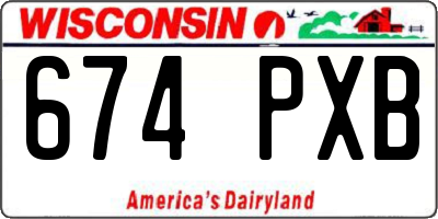WI license plate 674PXB