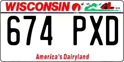 WI license plate 674PXD