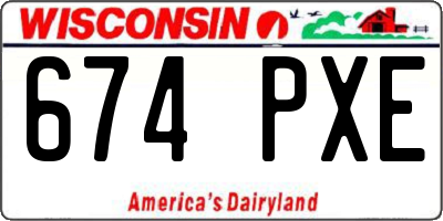 WI license plate 674PXE