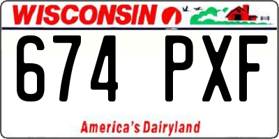 WI license plate 674PXF