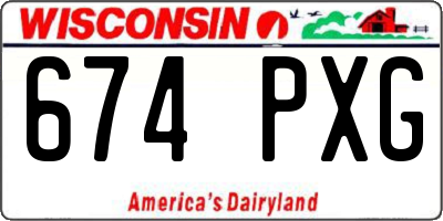WI license plate 674PXG