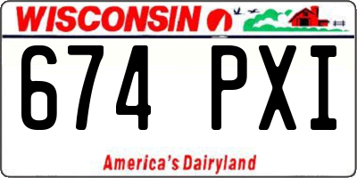 WI license plate 674PXI