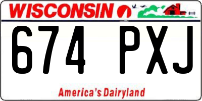 WI license plate 674PXJ