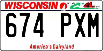 WI license plate 674PXM