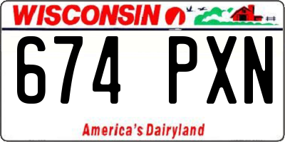 WI license plate 674PXN