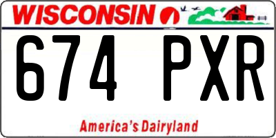 WI license plate 674PXR