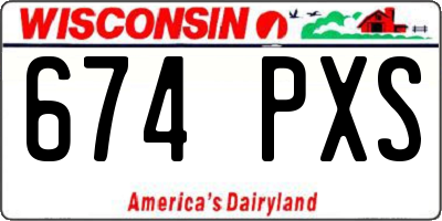 WI license plate 674PXS