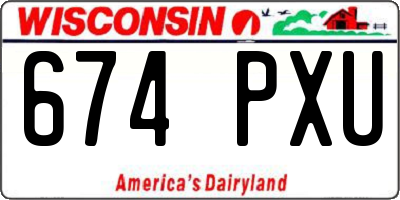 WI license plate 674PXU