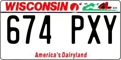 WI license plate 674PXY